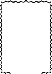 Hand Drawn Whimsical Wavy Frame, Wedding Border Doodle Frame Illustration