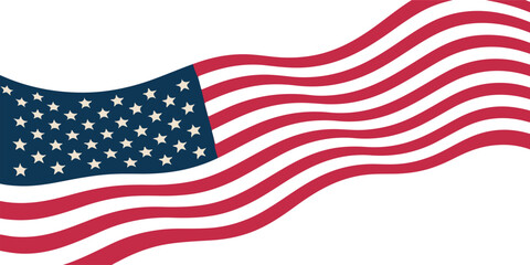 Fototapeta premium Waving american flag background design motion patriotism vector