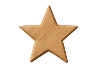 Wooden star shape representing rating and achievement