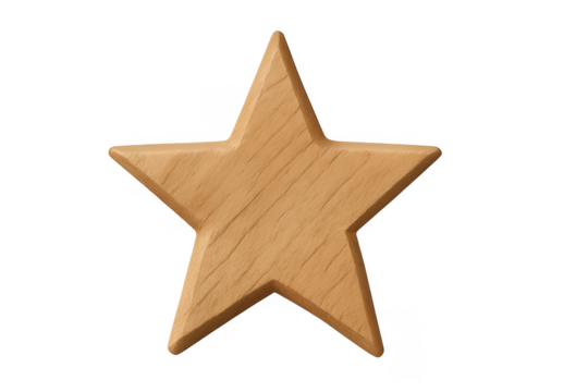 Wooden star shape representing rating and achievement