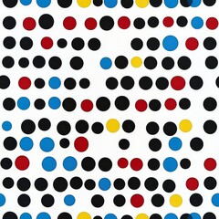 Geometric pattern of circles in vibrant colors on a white background. Seamless pattern.