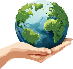 hands holding earth, save the earth
