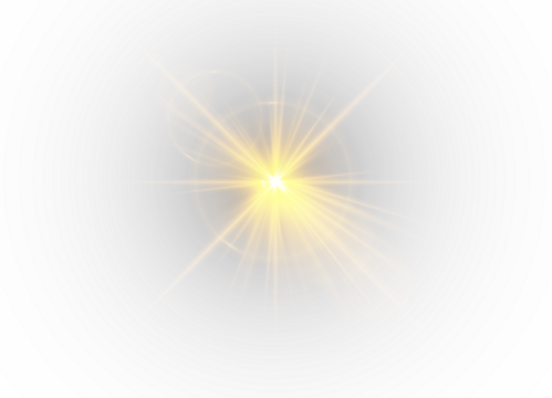 Bright gold PNG with sparkling rays and luminous flares. Radiant highlights create festive elegance and visual energy. Perfect for abstract designs, digital art, or luxury compositions.