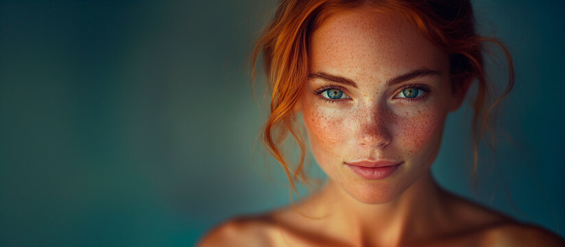 Mirada de mujer pelirroja con pecas