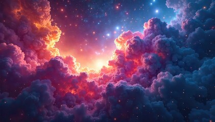 Stunning cosmic cloud of gas and dust, vibrant colors swirling in a breathtaking celestial dance Perfect for astronomy, space, and science fiction projects , magic, planetary nebula, night sky