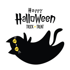 Cute Black cat in Halloween day. Halloween black cat Banner or Poster design.