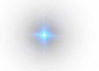 Vibrant blue sparkle PNG with radiant beams and glowing highlights. Bright flares create futuristic elegance and dynamic energy. Perfect for digital design, abstract visuals, or neon compositions.