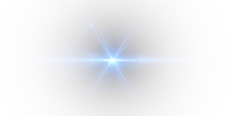 Bright blue PNG with radiant beams and sparkling flares. Luminous highlights create futuristic elegance and dynamic visuals. Perfect for digital design, abstract visuals, or neon compositions.