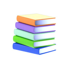 Vibrant stack of colorful books for education, knowledge, and learning inspiration