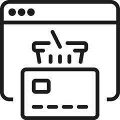 Online Shopping Concept With Credit Card And Shopping Cart Icon On Browser Window With Transparent Background