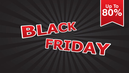 Black Friday promotion design template with sunburst gradient element.  For business and retail marketing promotion. Yearly shopping event.
