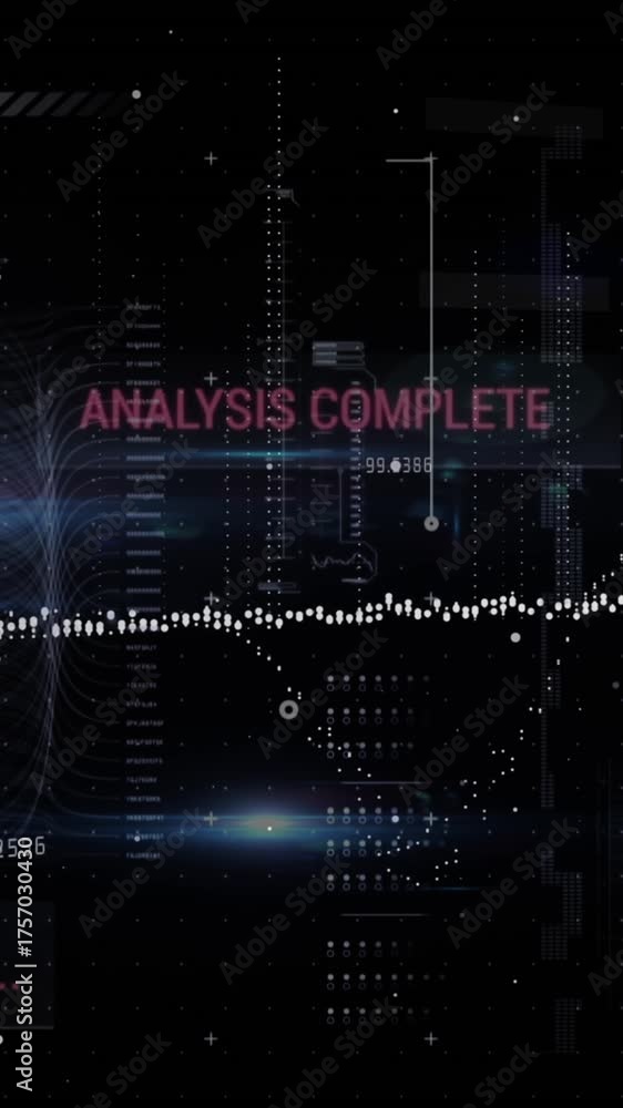 Canvas Prints animation of light spots over data processing