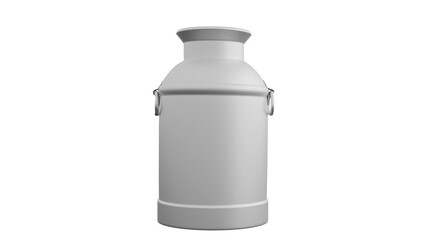 3D Render a white vase with a handle on a white background
