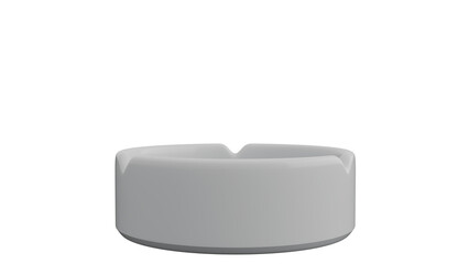 3D Render a white ashtray with a gray top