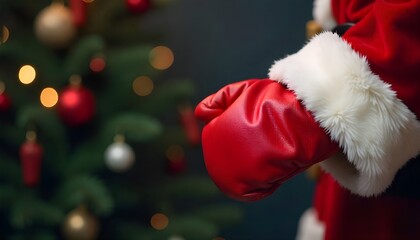 Boxing Day web banner featuring a red leather Santa Claus glove, designed for festive holiday promotions