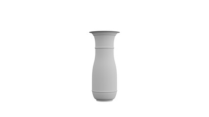 3D Render a white vase with a black handle on a white background