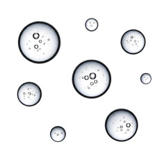 Fototapeta premium Clear Bubbles with Tiny Air Pockets on Black Background