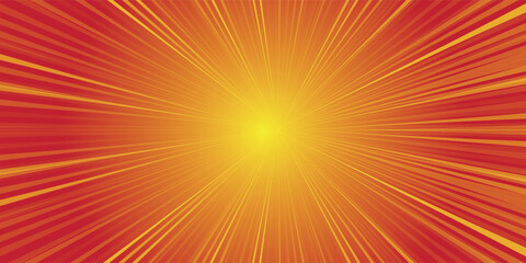 Obraz premium red speed lines in bright pop art style. Bold red, yellow and orange streaks radiating from center, creating exciting superhero action look. vector eps 10