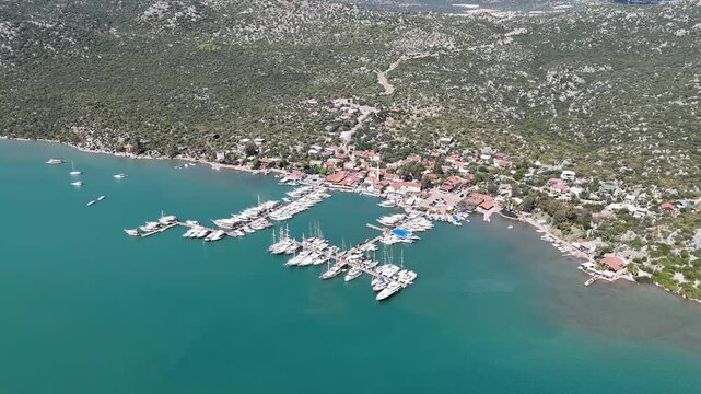 Aerial View of Kalekoy Village in Antalya, Turkey