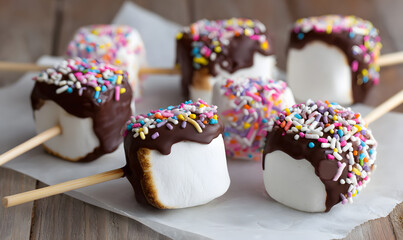 Chocolate Dipped Marshmallow Pops