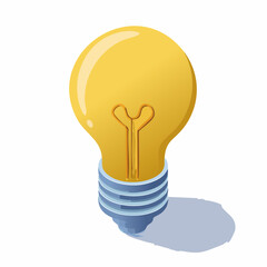 Isometric lightbulb illustration on white ideas innovation creativity