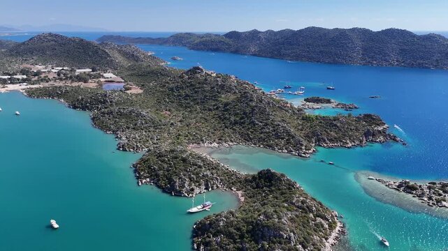 Aerial View of Kalekoy Village in Antalya, Turkey
