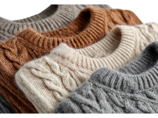Cozy up with this collection of stylish knit sweaters, perfect for adding warmth and texture to your fall and winter fashion campaigns and lifestyle projects
