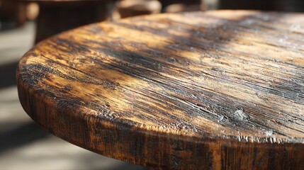 Sun drenched memories etched on weathered wood a silent witness to countless stories around this rustic table with
