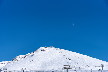 Winter landscape of the Caucasus Mountains in Gudauri, Georgia.
