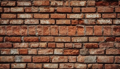 Fototapeta premium Aged Brick Wall with Cracks — Rustic Vintage Texture