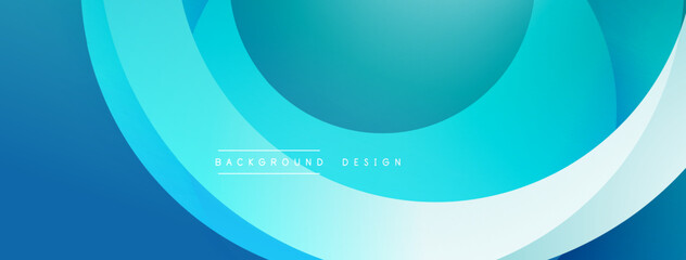 Abstract blue background. Overlapping layers create smooth gradients, modern design elements. Minimalist aesthetic, clean lines present.