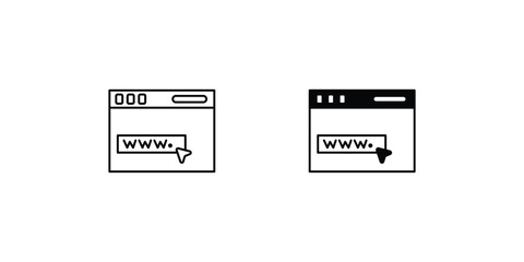 Website set icon with white background vector stock illustration