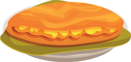 Traditional filipino bibingka rice cake with cheese topping served on banana leaf, showcasing unique dessert from philippines