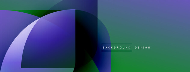 Fototapeta premium Abstract design features flowing shapes, gradients. Blue, green hues dominate composition. Minimalist text present. Modern aesthetic.