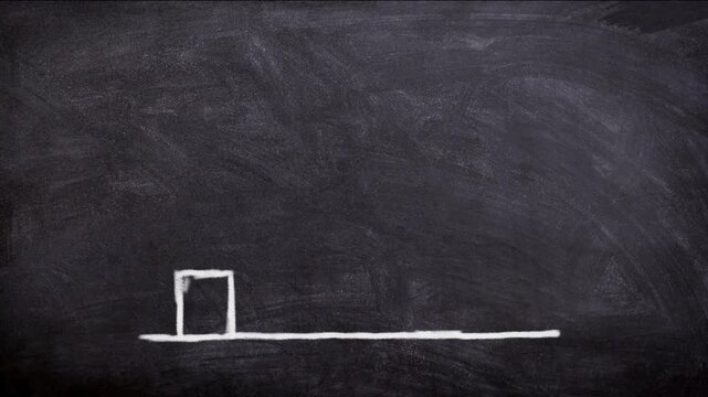 Animated Chalk Bar Graph Drawing on Black Chalkboard - Business Growth and Data Analysis