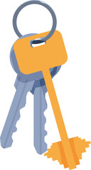 Keys hanging from a metal ring with a yellow key tag, representing security, access, and ownership