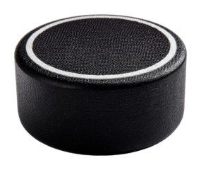 Playful ice hockey puck action arena sports equipment isolated on transparent background