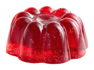 Delicious red jelly dessert kitchen food bright colors isolated on transparent background