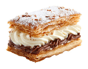 Delicious creamy pastry dessert bakery food bright light isolated on transparent background