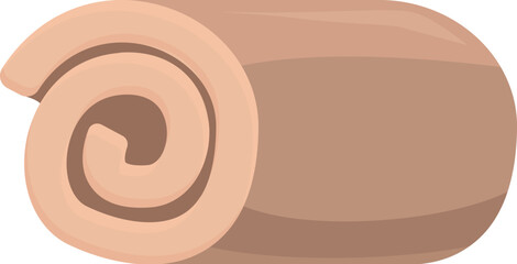 Delicious rolled sponge cake with cream filling isolated on white background