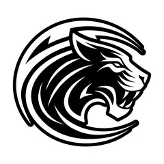 A glyph style icon showing a panther logo