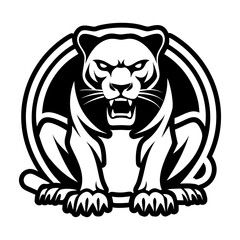 A glyph style icon showing a panther logo