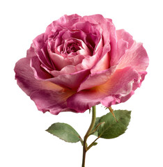 Elegant pink rose flower nature isolated on transparent background