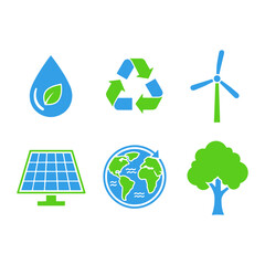 Green Energy Icons Set