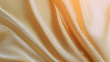 Soft flowing fabric with gentle folds and warm golden hues