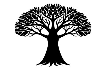 Baobab Tree  silhouette vector, Baobab Tree black symbol

