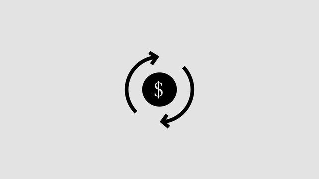 exchange vector glyph flat icon Black round money transfer icon, simple arrow .