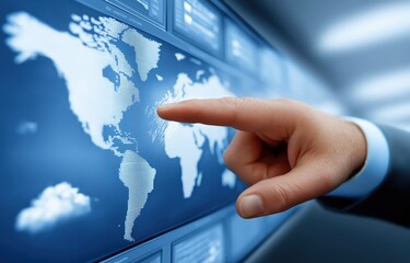 A professional using a sleek dashboard interface displays global weather data, enhancing analytics for better forecasting and decision-making in real-time