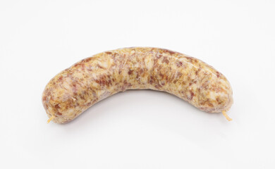 Raw Pork Sausage Link With Minced Meat, Herbs, And Fat For Culinary Use And Food Prep