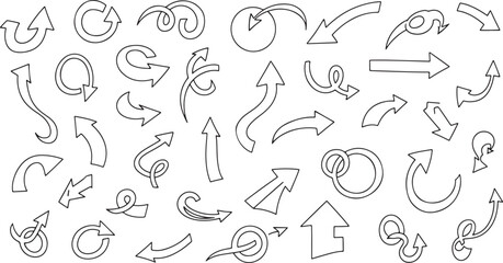 Fototapeta premium Assortment of Hand Drawn Arrow Designs arrows doodles
